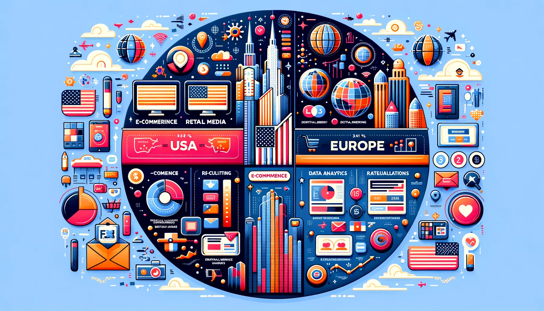 Porównanie Retail Media w USA i Europie: Jak różni się podejście i wykorzystanie retail media w tych regionach